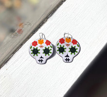 Load image into Gallery viewer, White Sugar Skull Earrings

